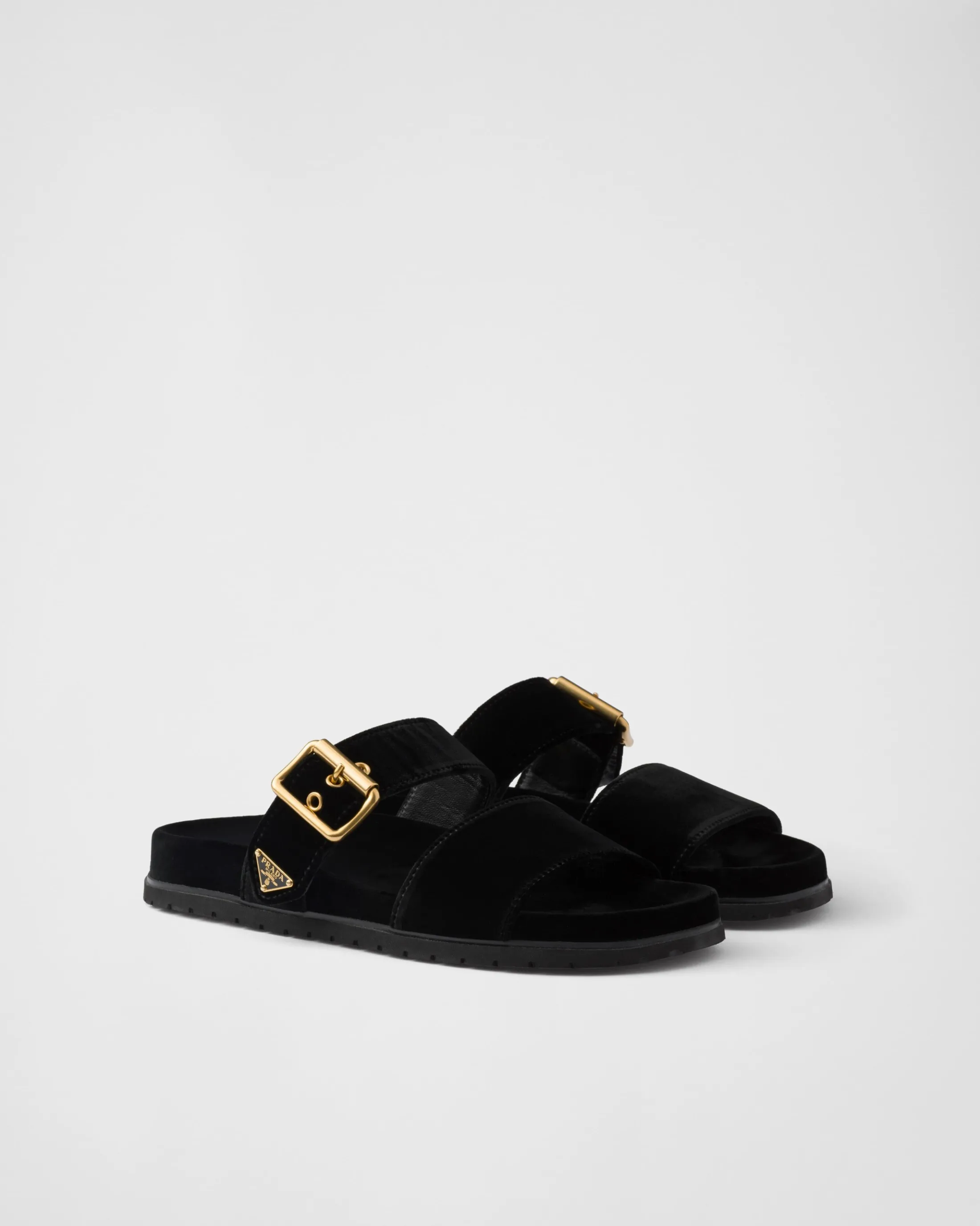 Prada Velvet slides Black Outlet