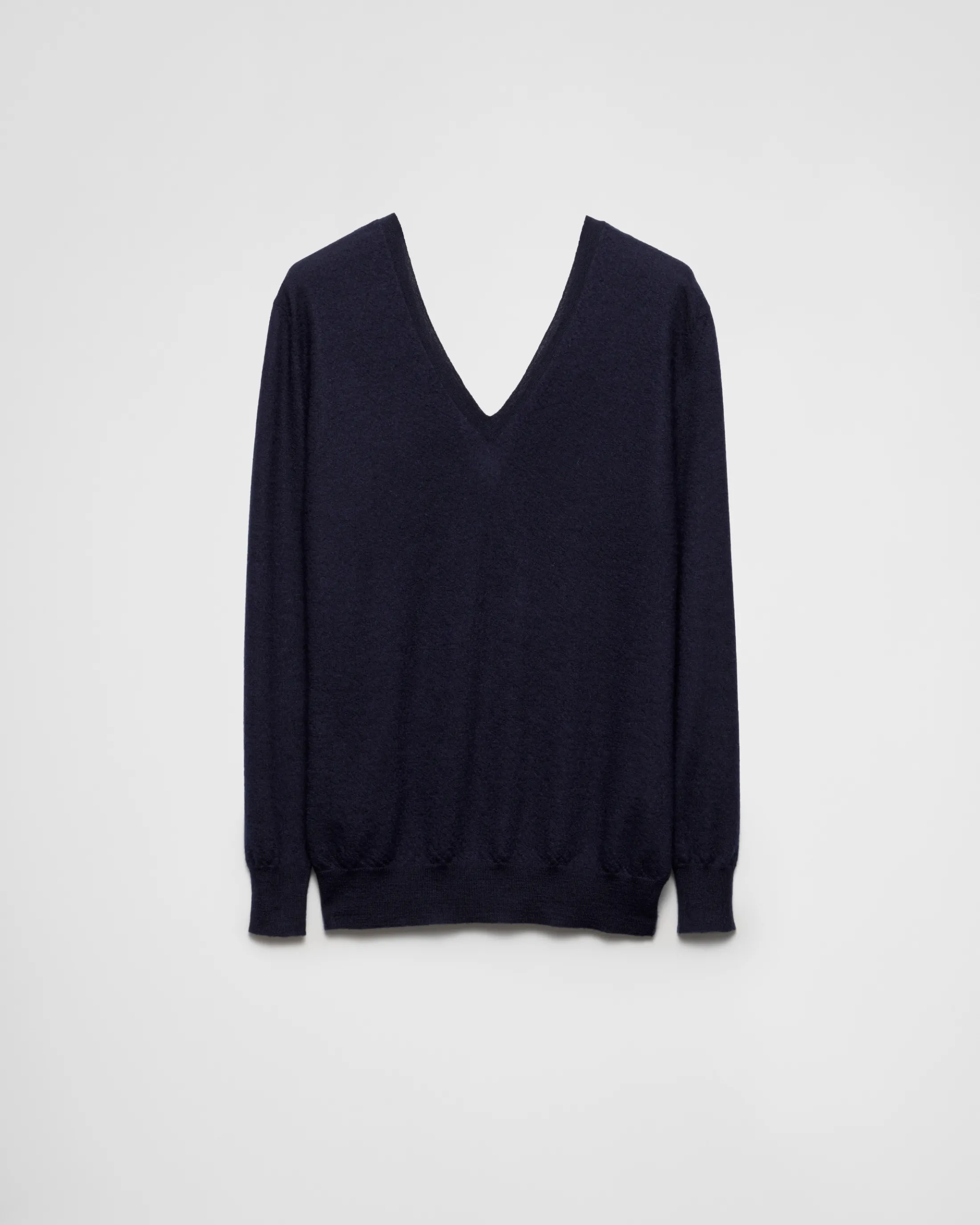 Prada V-neck cashmere sweater Navy Fashion