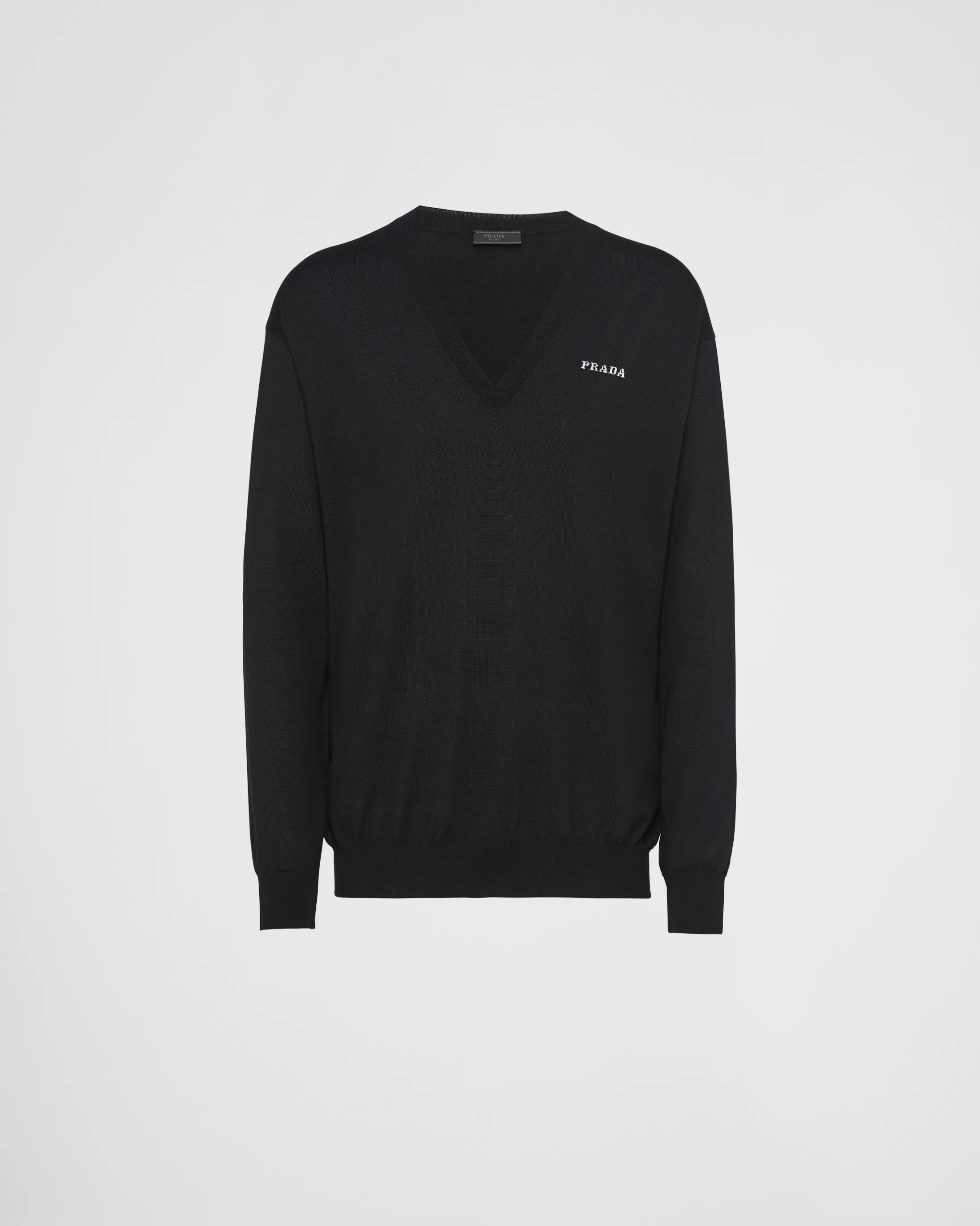 Prada V-neck cashmere sweater Black Cheap