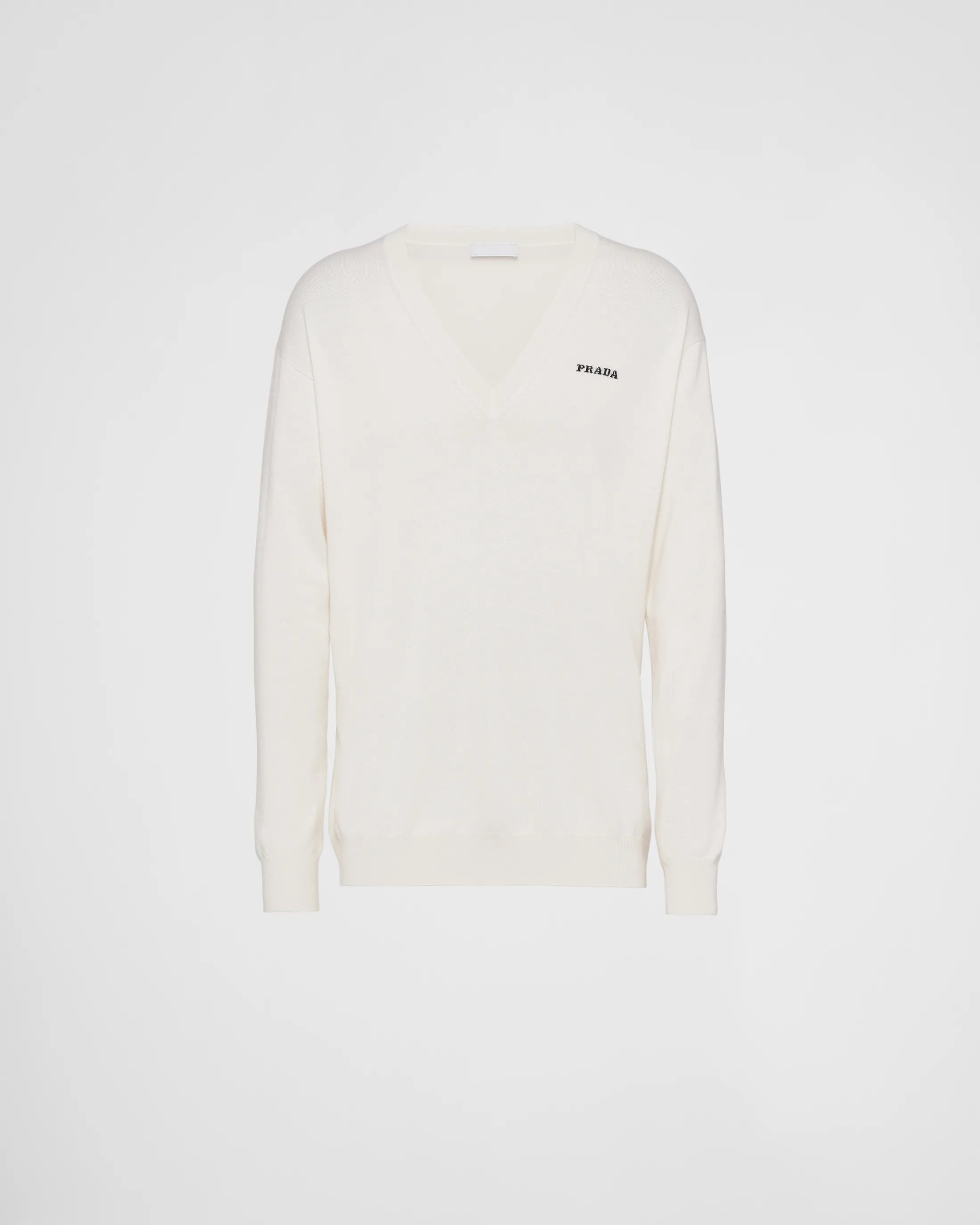 Prada V-neck cashmere sweater White Online