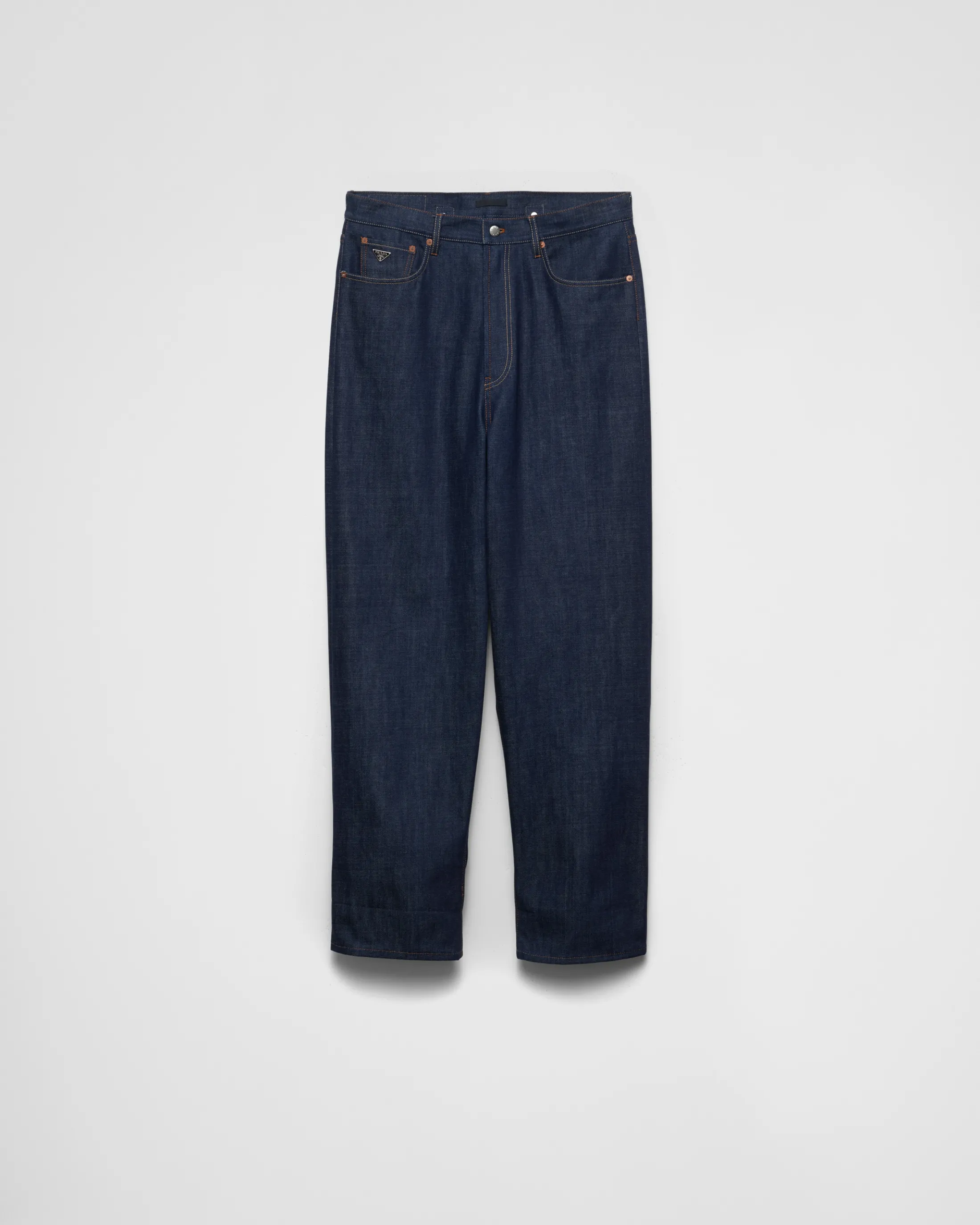 Prada Wide, selvedge denim jeans Navy Best Sale