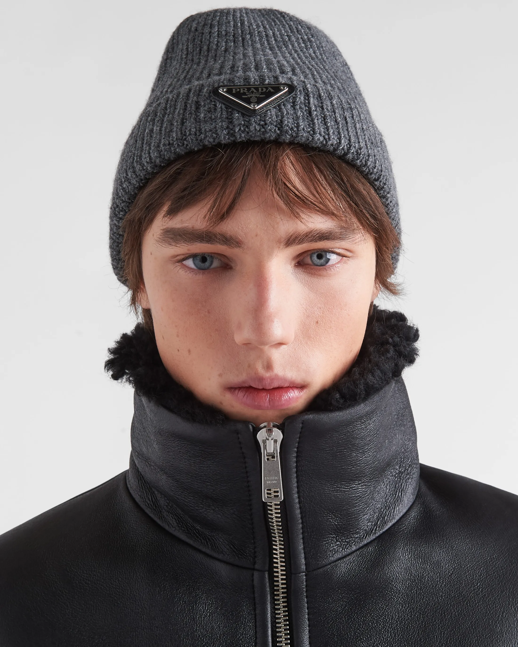 Prada Wool and cashmere beanie Slategray Hot