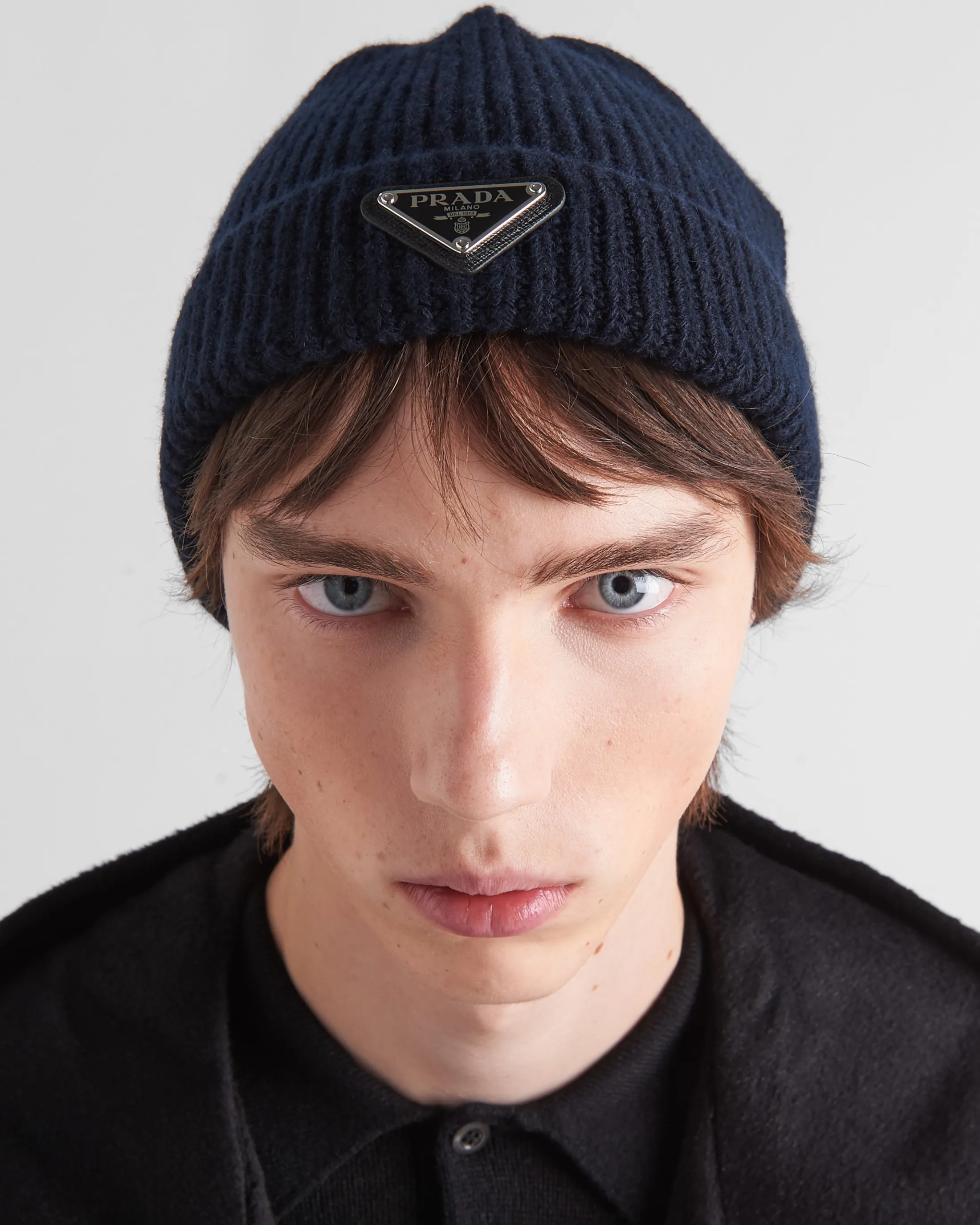 Prada Wool and cashmere beanie Blue Flash Sale