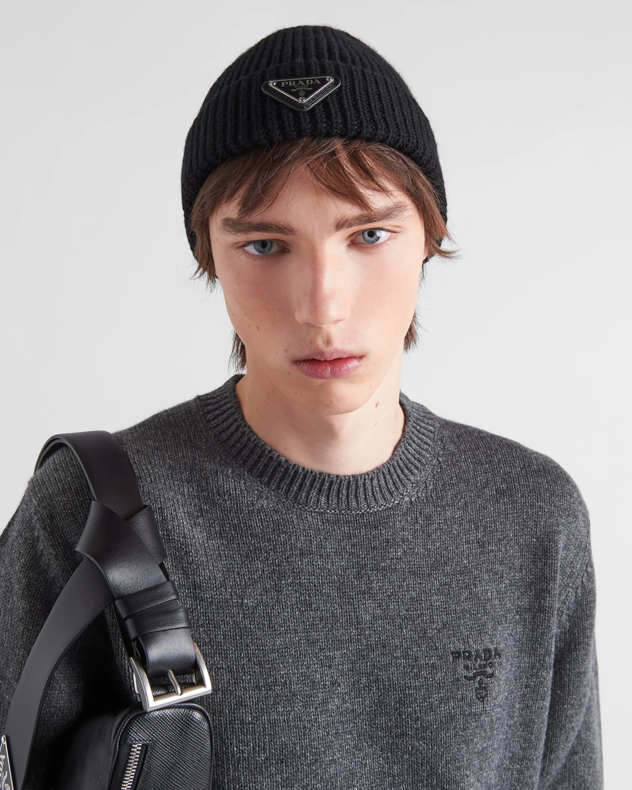 Prada Wool and cashmere beanie Black Shop