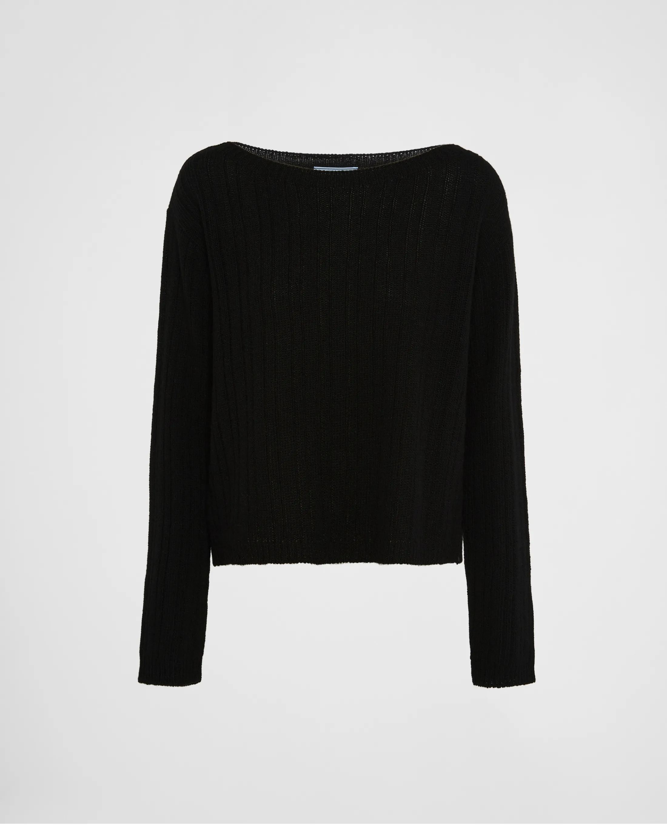 Prada Wool and cashmere boat-neck sweater Black Hot