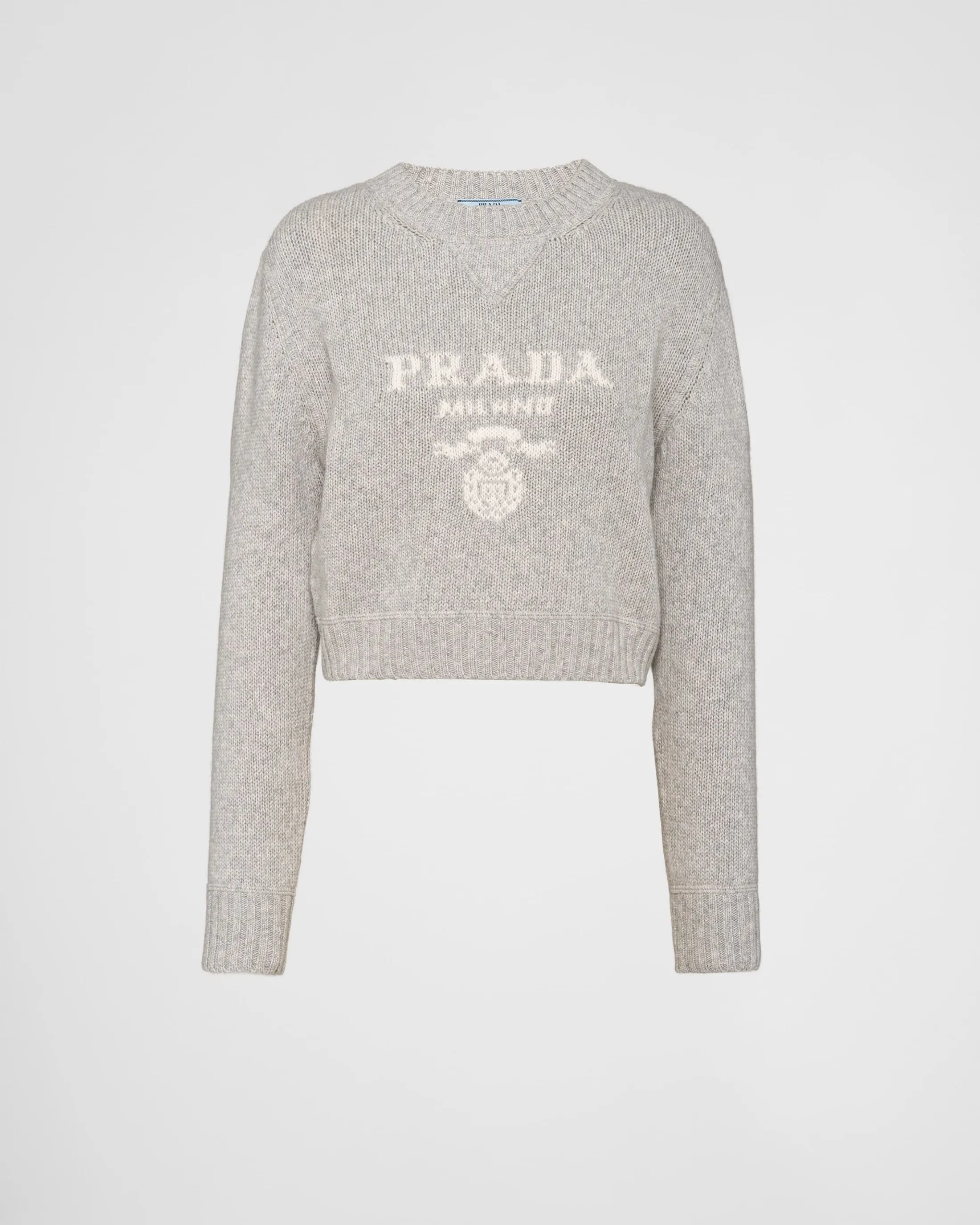 Prada Wool and cashmere crew-neck sweater Marblegray Flash Sale