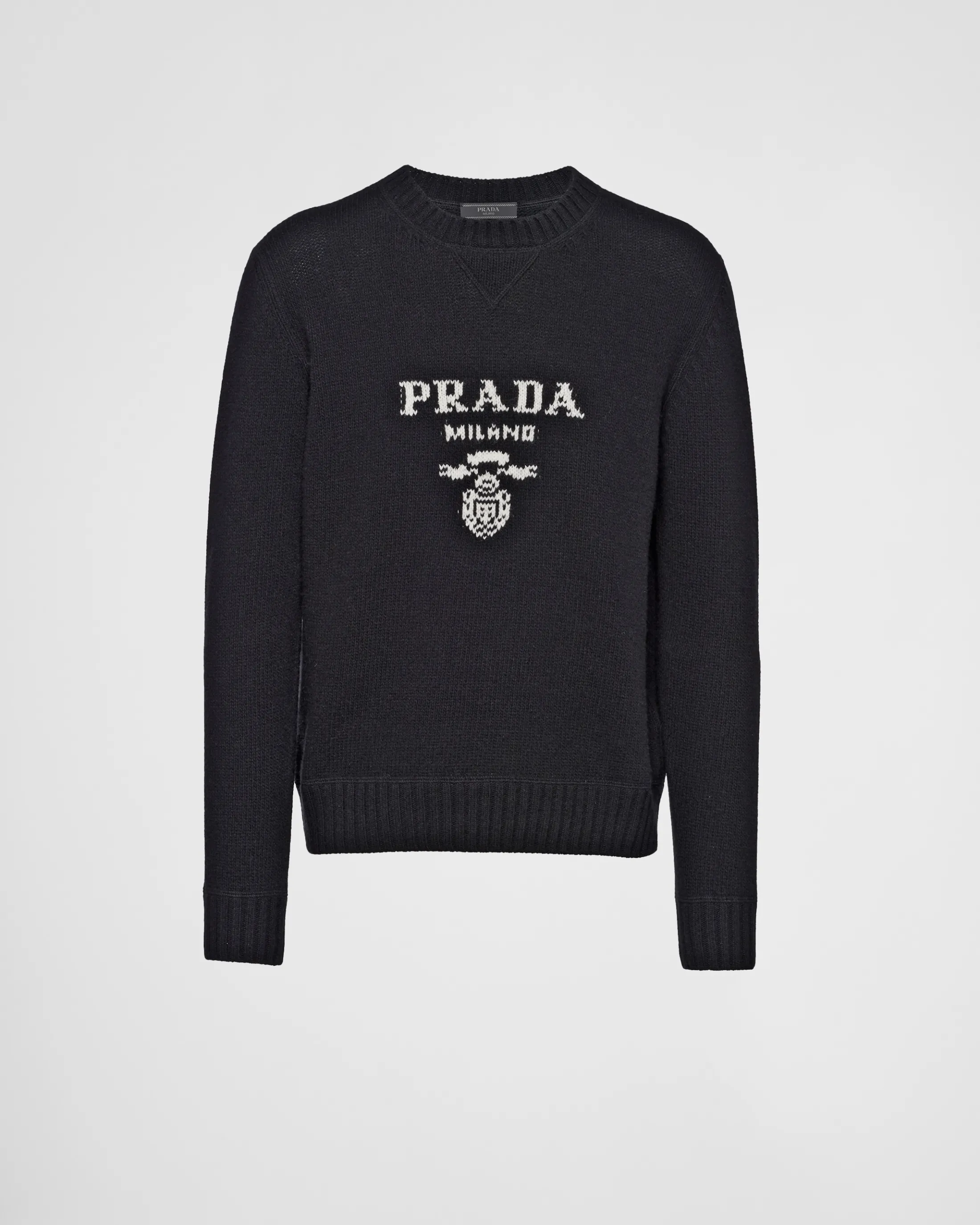 Prada Wool and cashmere crew-neck sweater Black Clearance