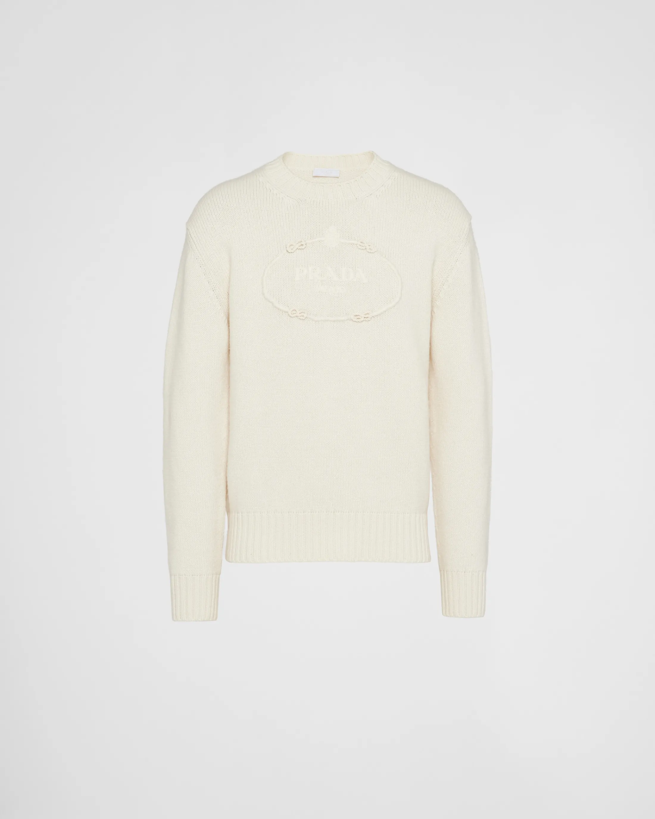 Prada Wool and cashmere crew-neck sweater White Sale