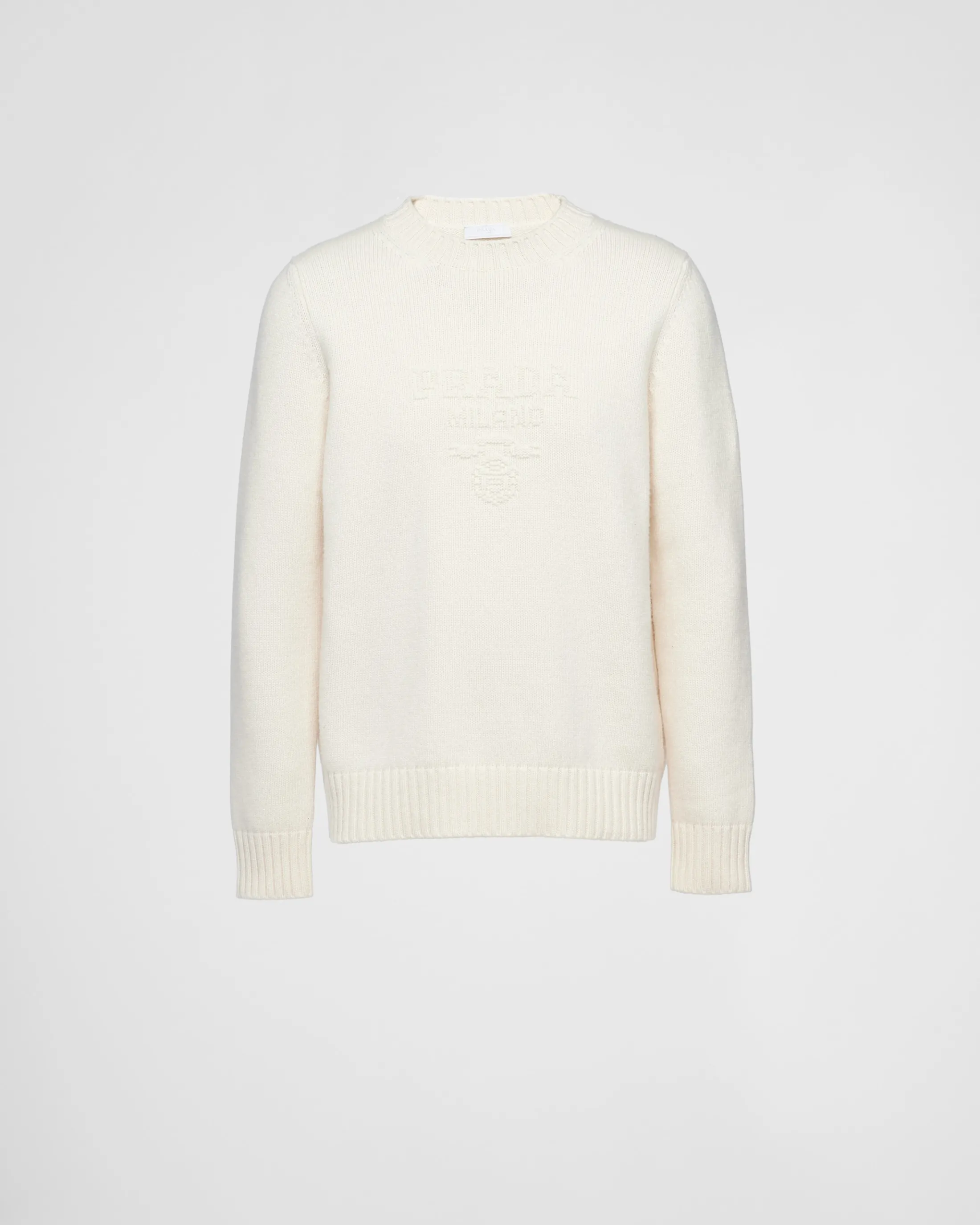 Prada Wool and cashmere crew-neck sweater White Store