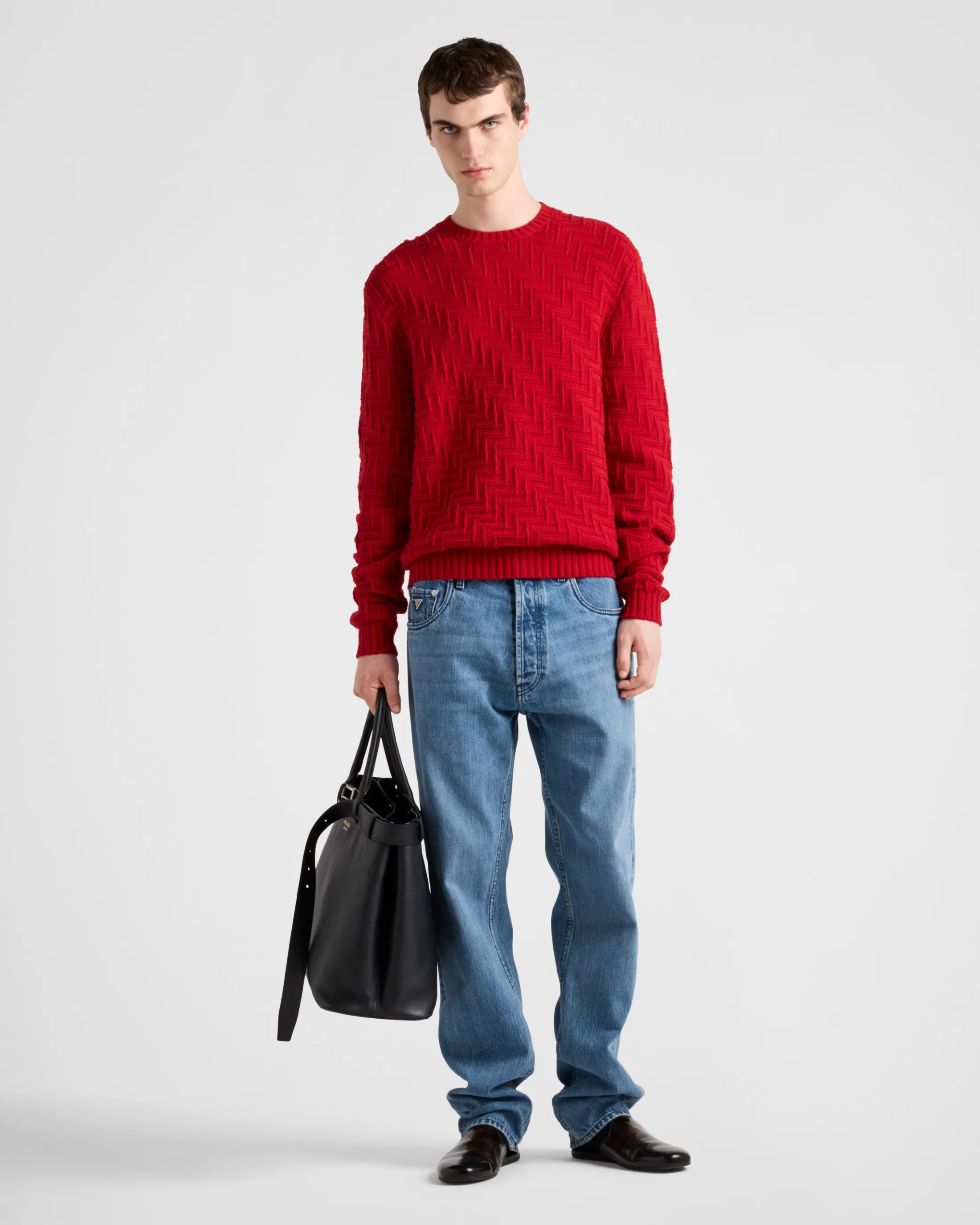 Prada Wool and cashmere crew-neck sweater Red Shop