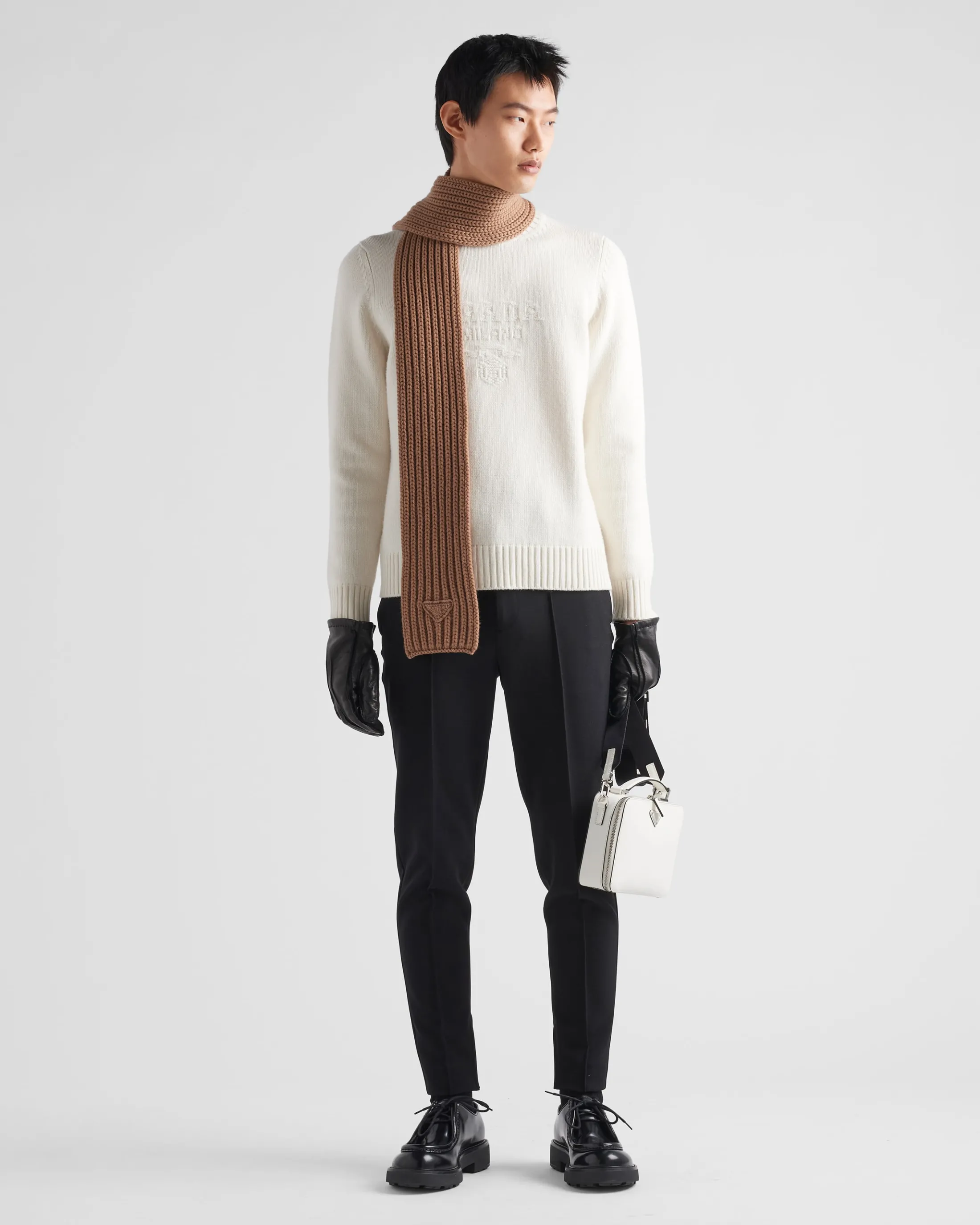 Prada Wool and cashmere crew-neck sweater White Store