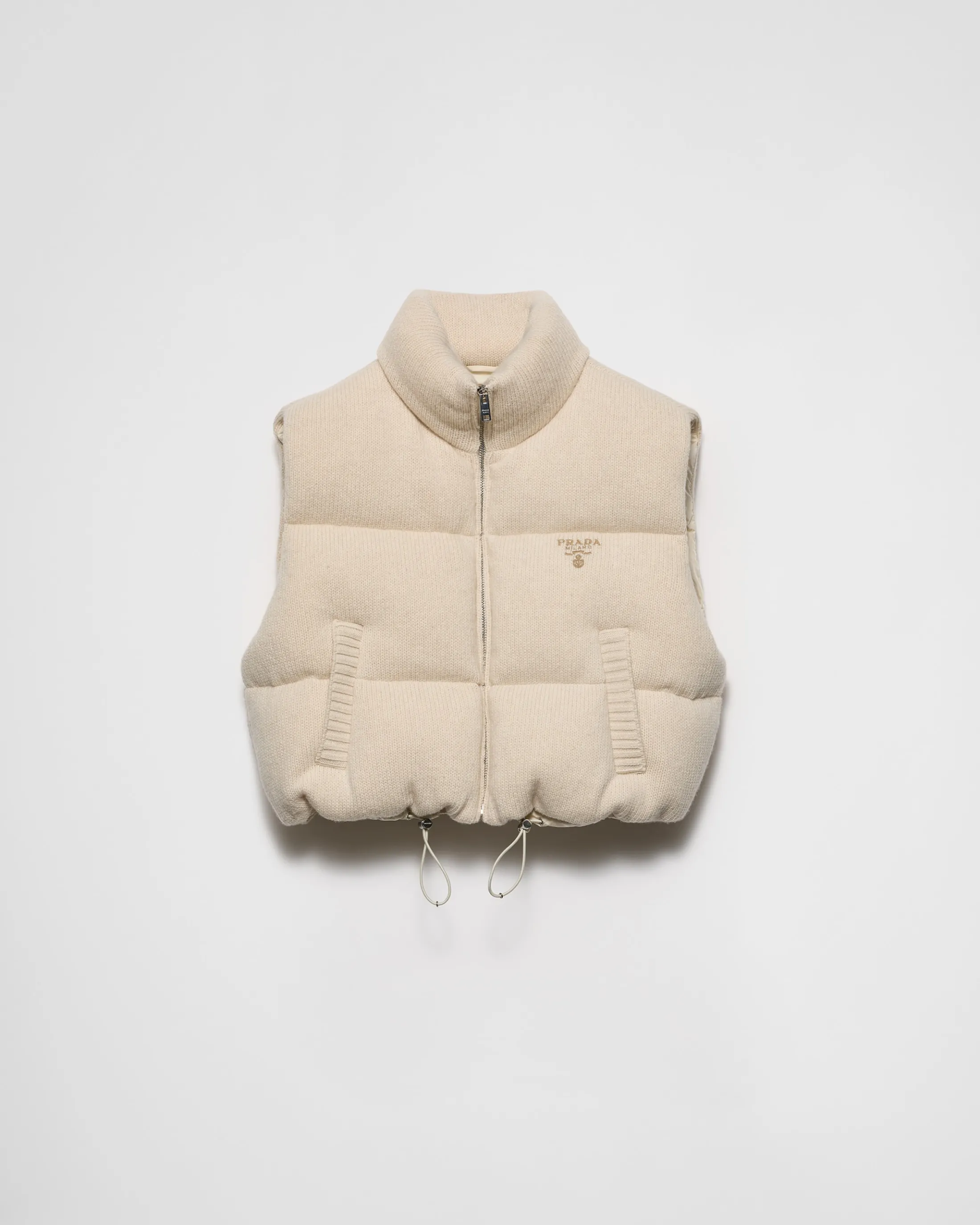 Prada Wool and cashmere down vest Ivory Best