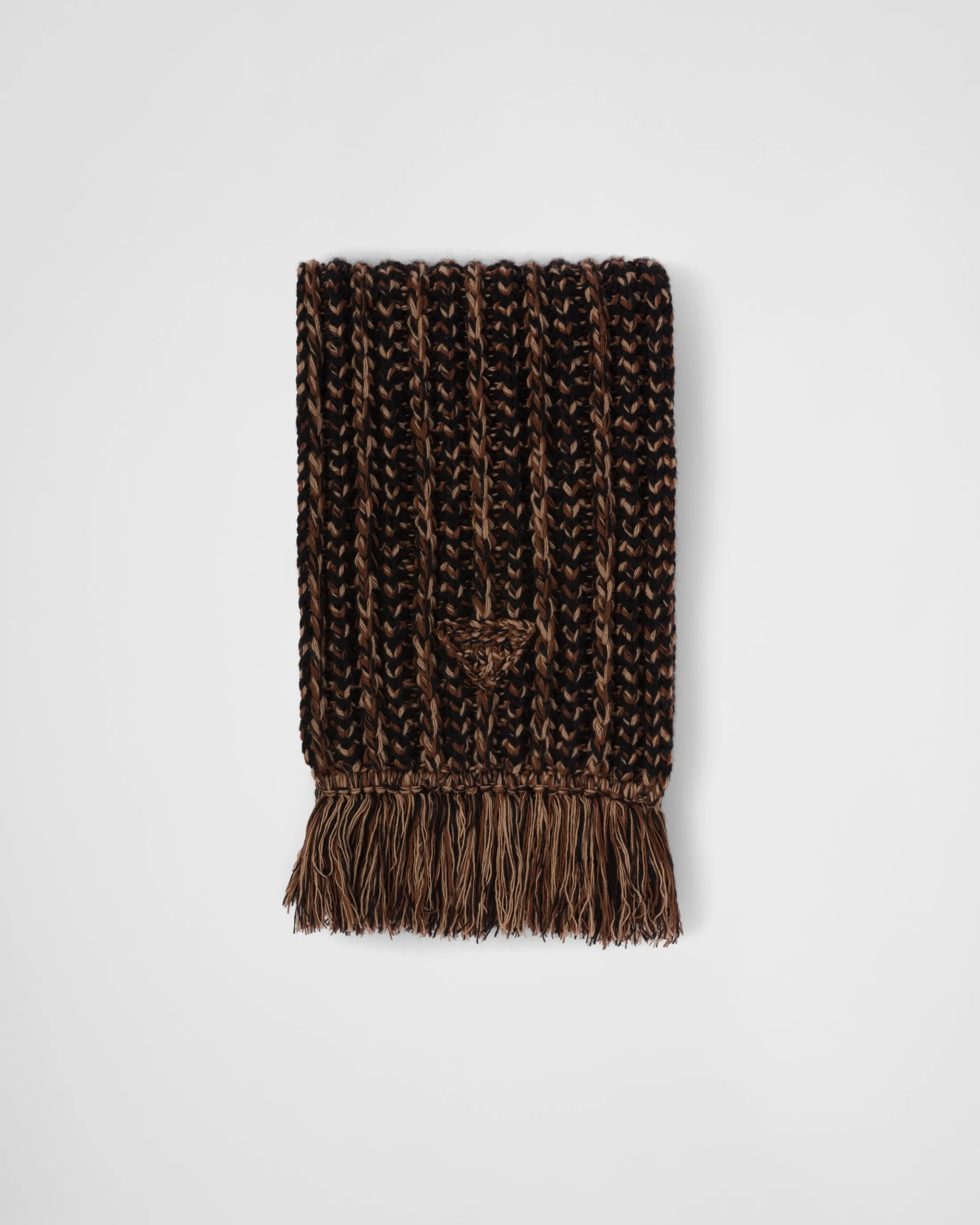 Prada Wool and cashmere scarf Camelbrown Flash Sale