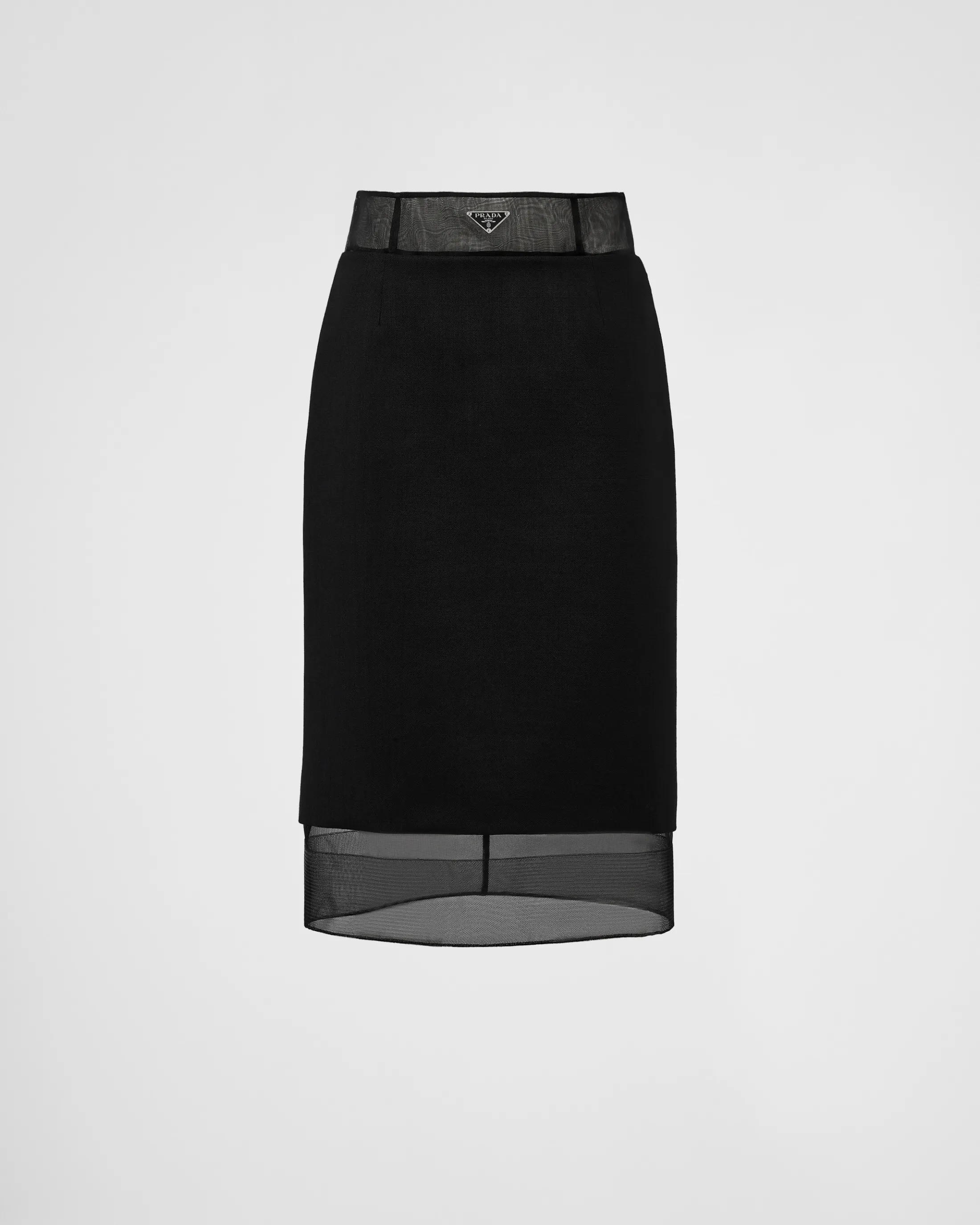 Prada Wool and crinoline midi-skirt Black Online