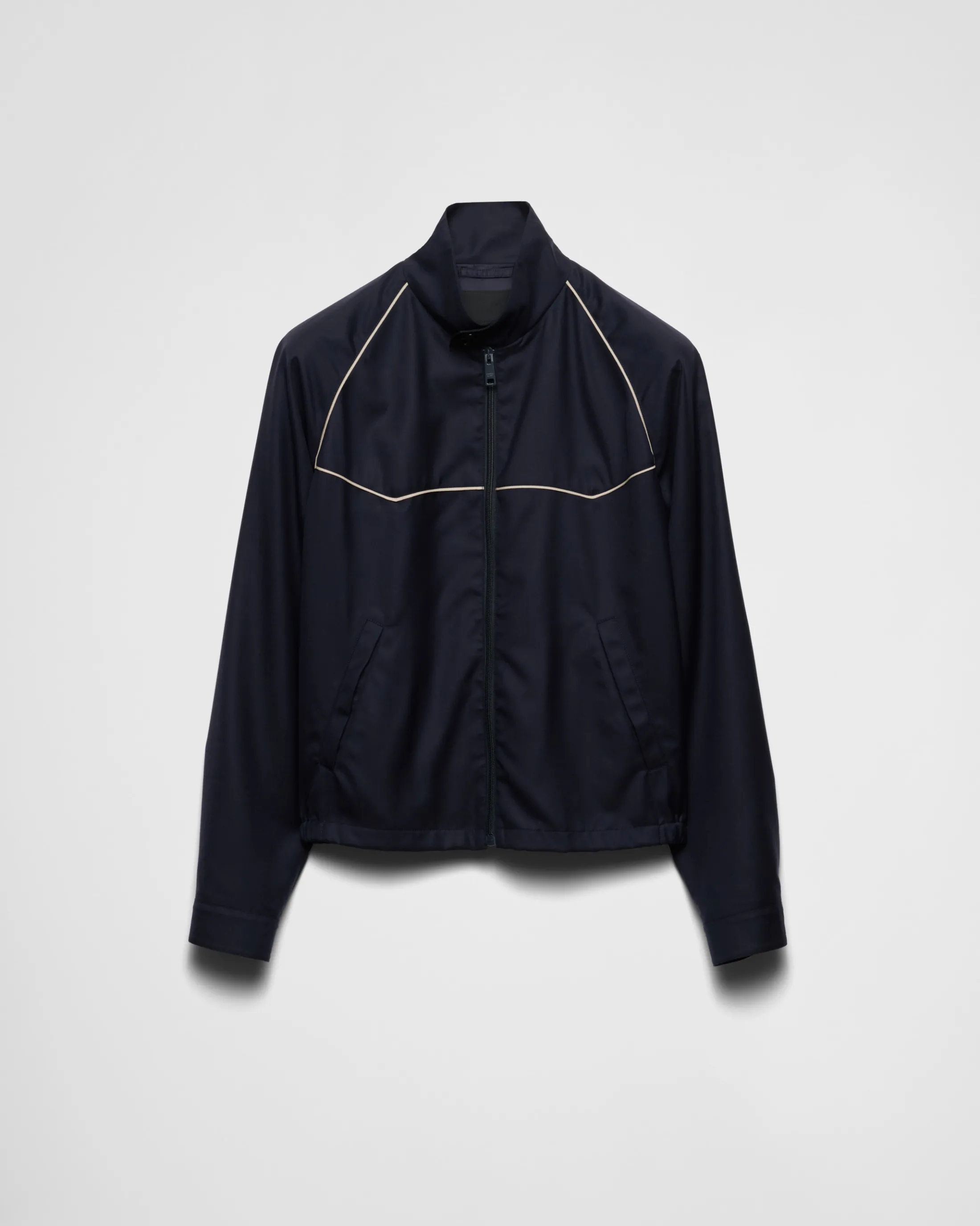 Prada Wool and silk blouson jacket Navy New