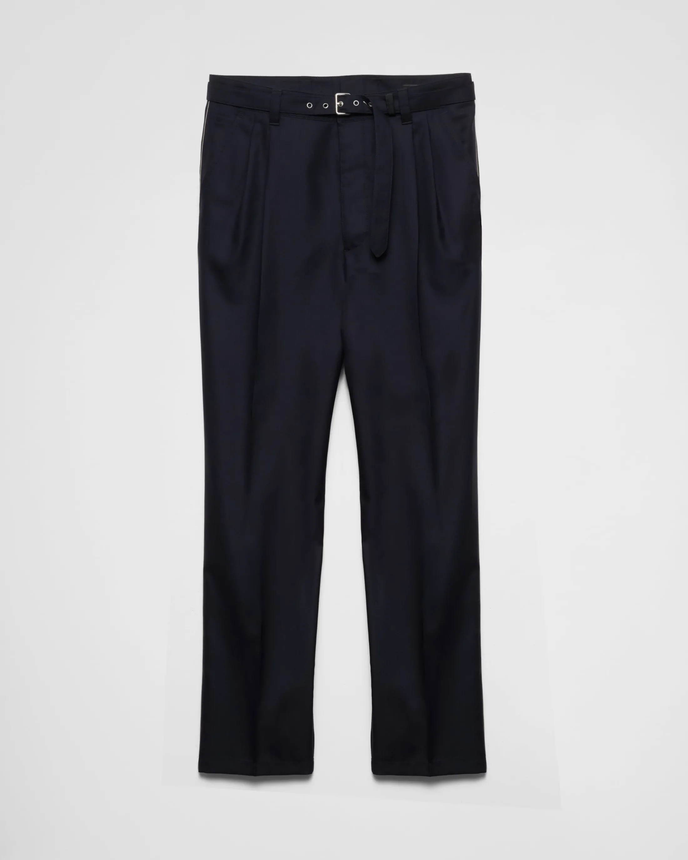 Prada Wool and silk pants Navy Cheap