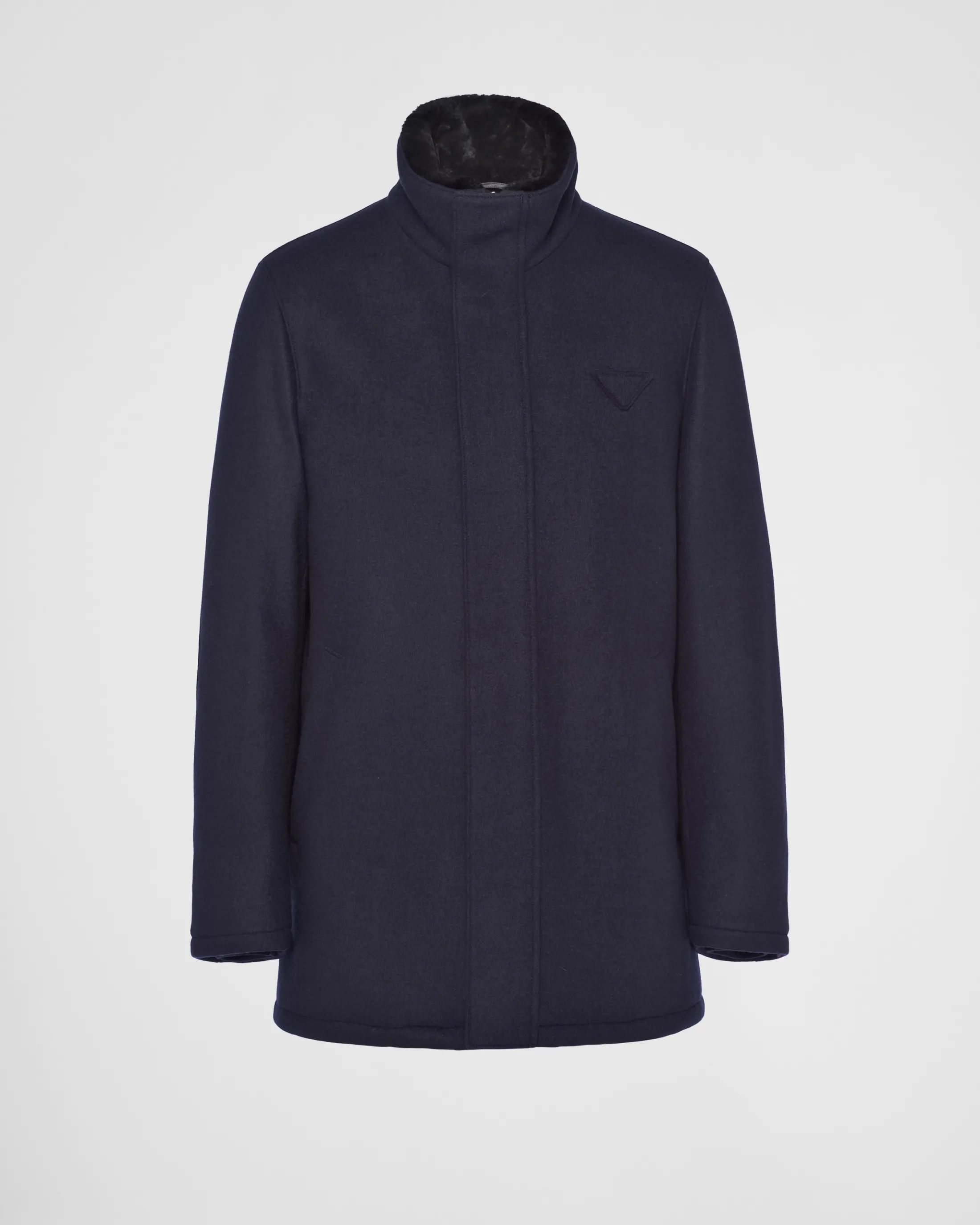 Prada Wool blend and shearling jacket Navy Outlet