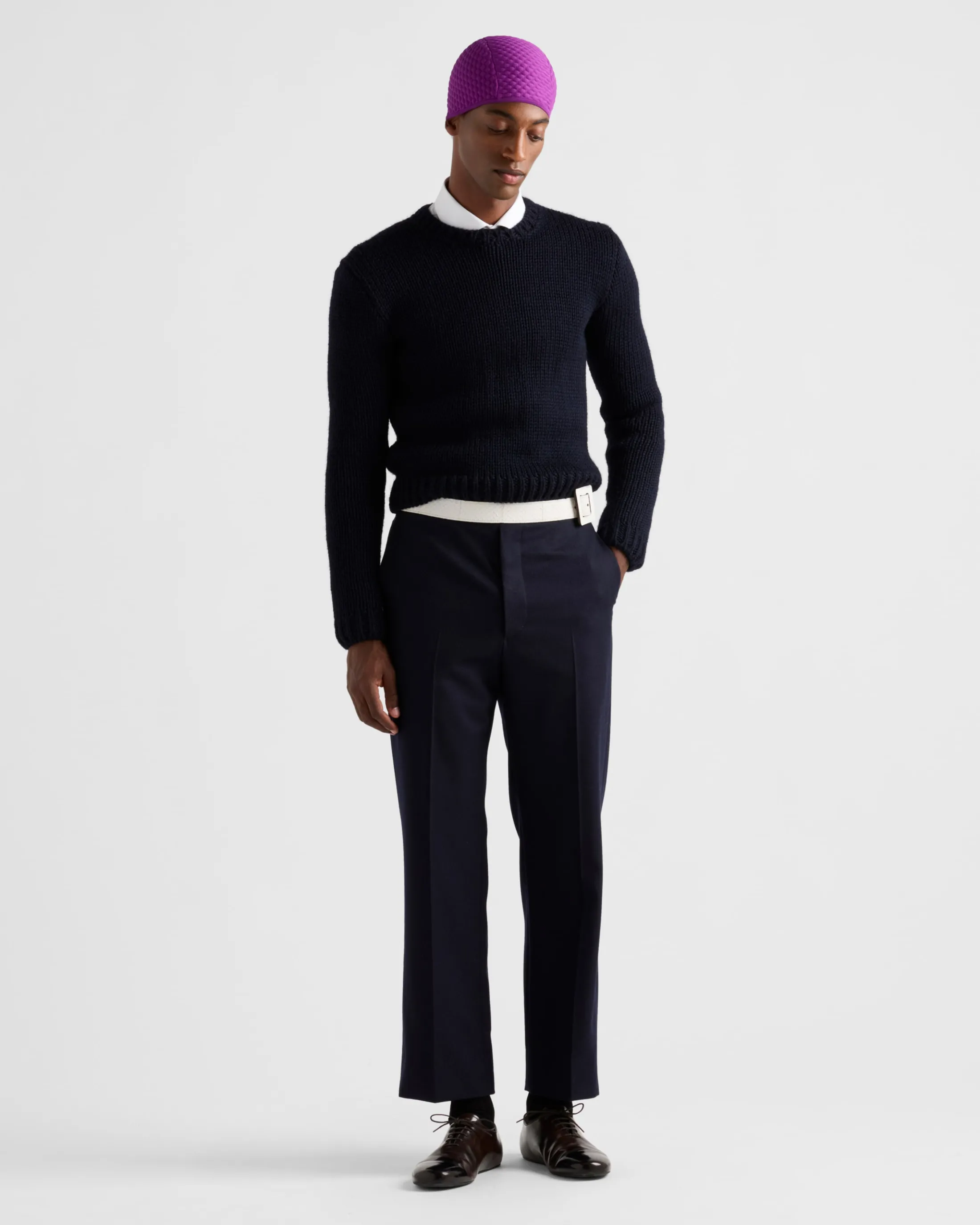 Prada Wool crew-neck sweater Navy Clearance