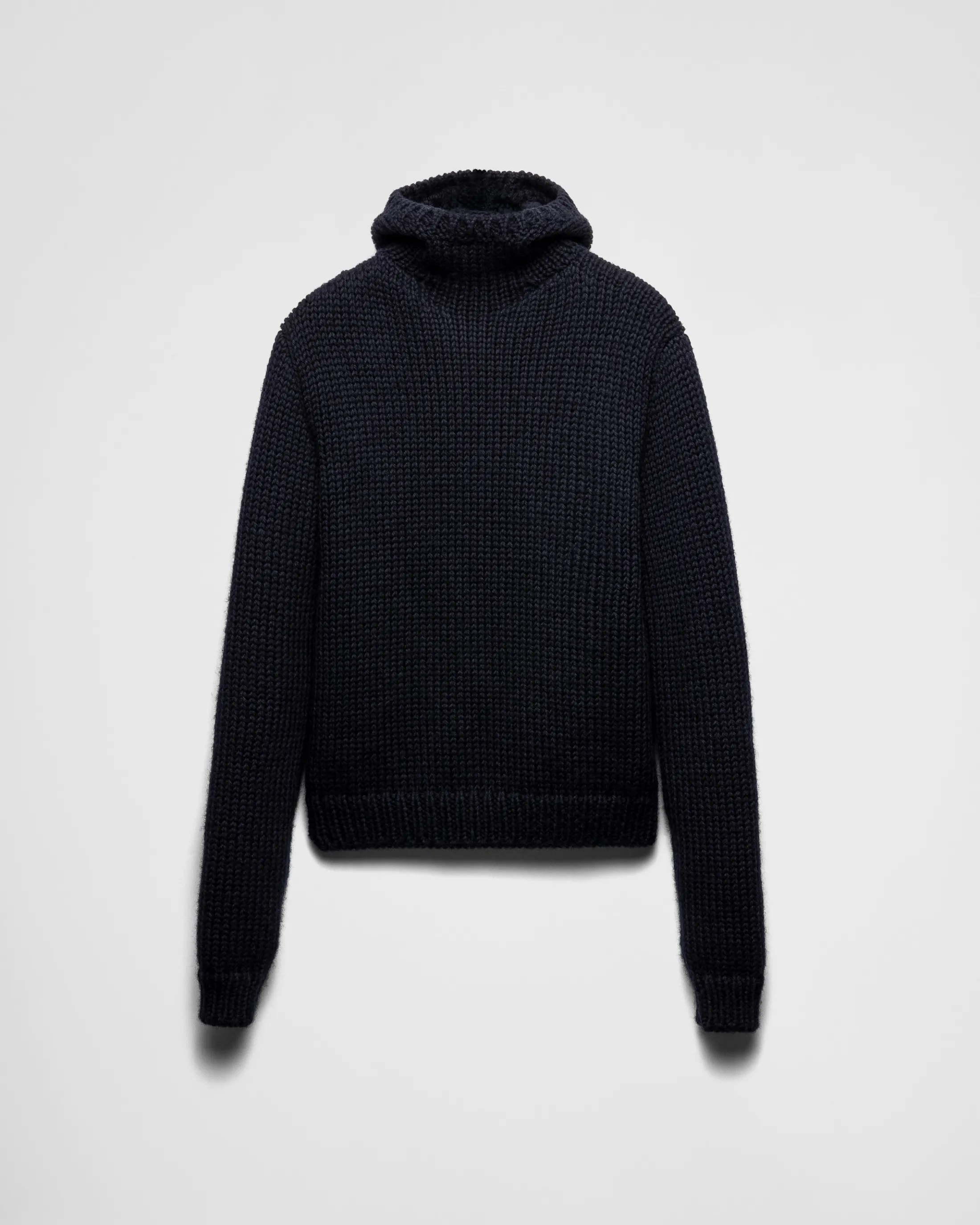 Prada Wool hooded sweater Navy Clearance