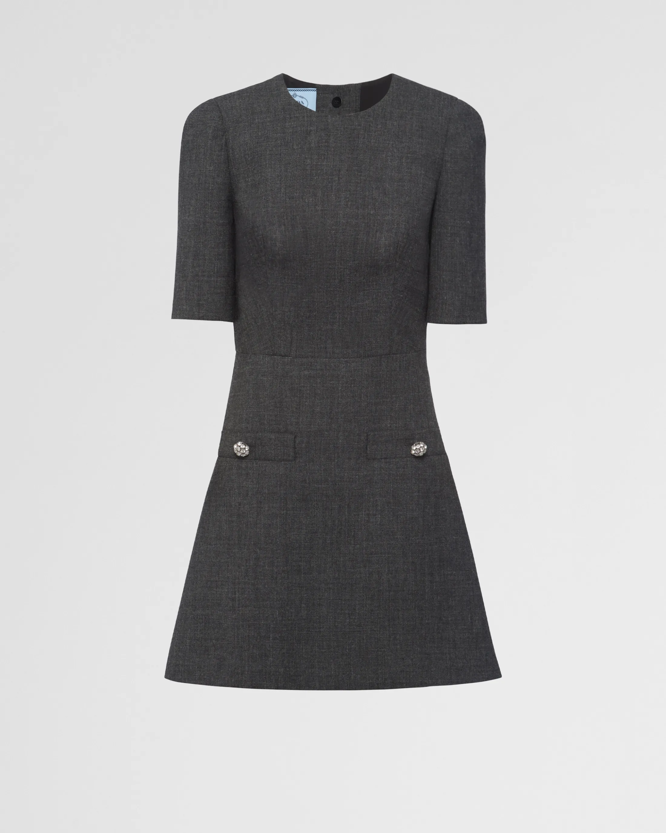 Prada Wool mini-dress Slategray Sale