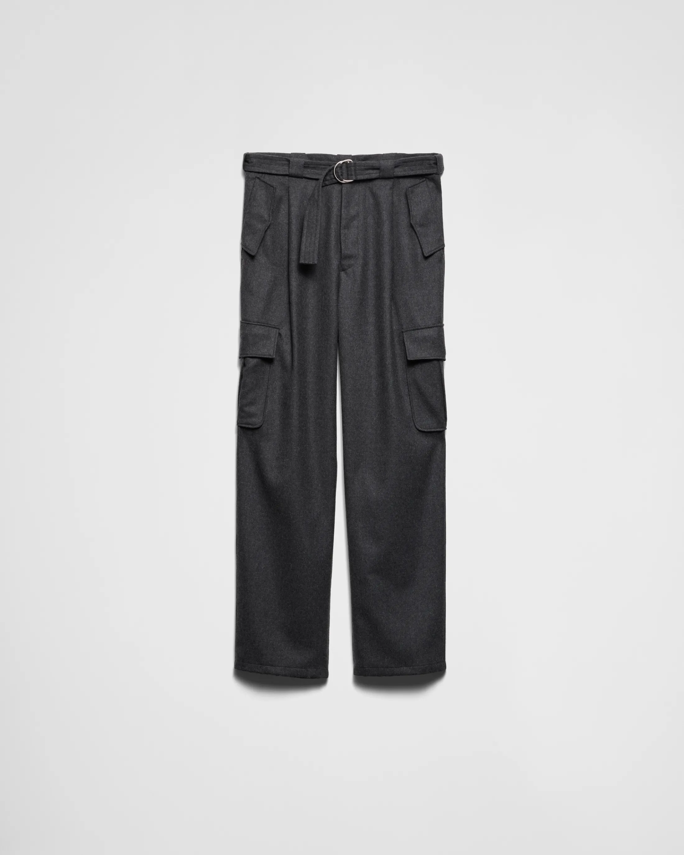 Prada Wool pants with cargo pockets Slategray Store