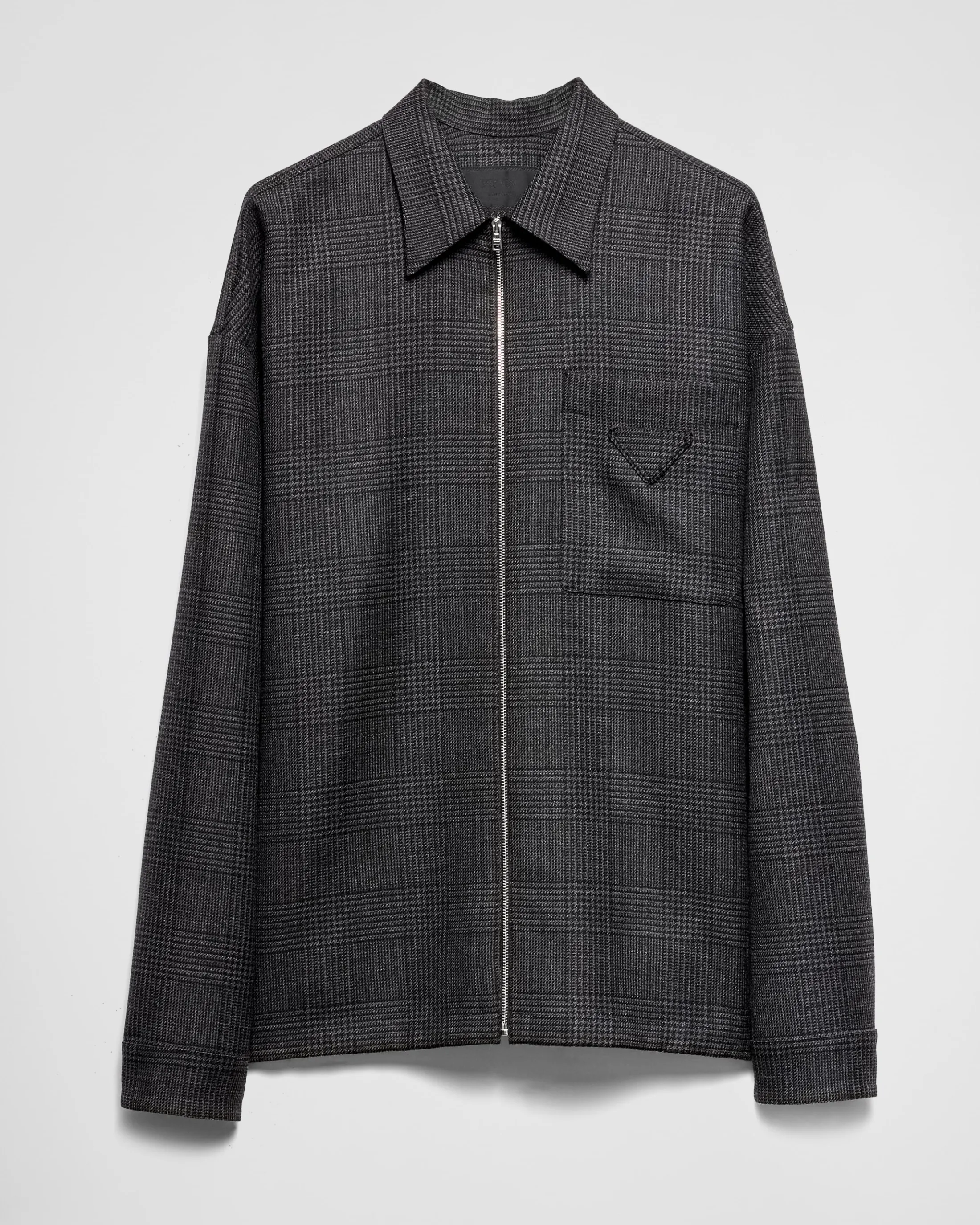 Prada Wool zipper shirt Anthracitegray Cheap