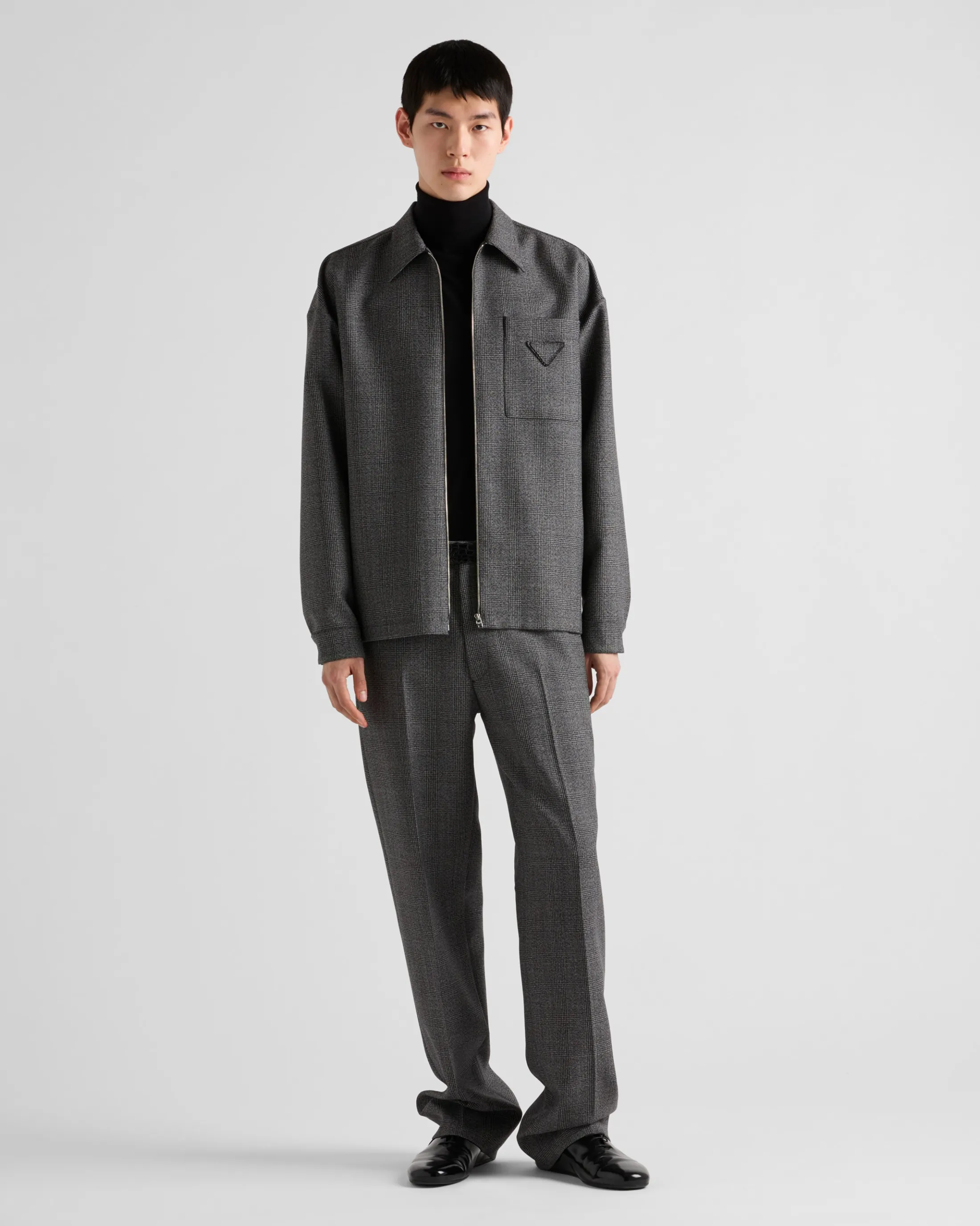 Prada Wool zipper shirt Slategray Fashion