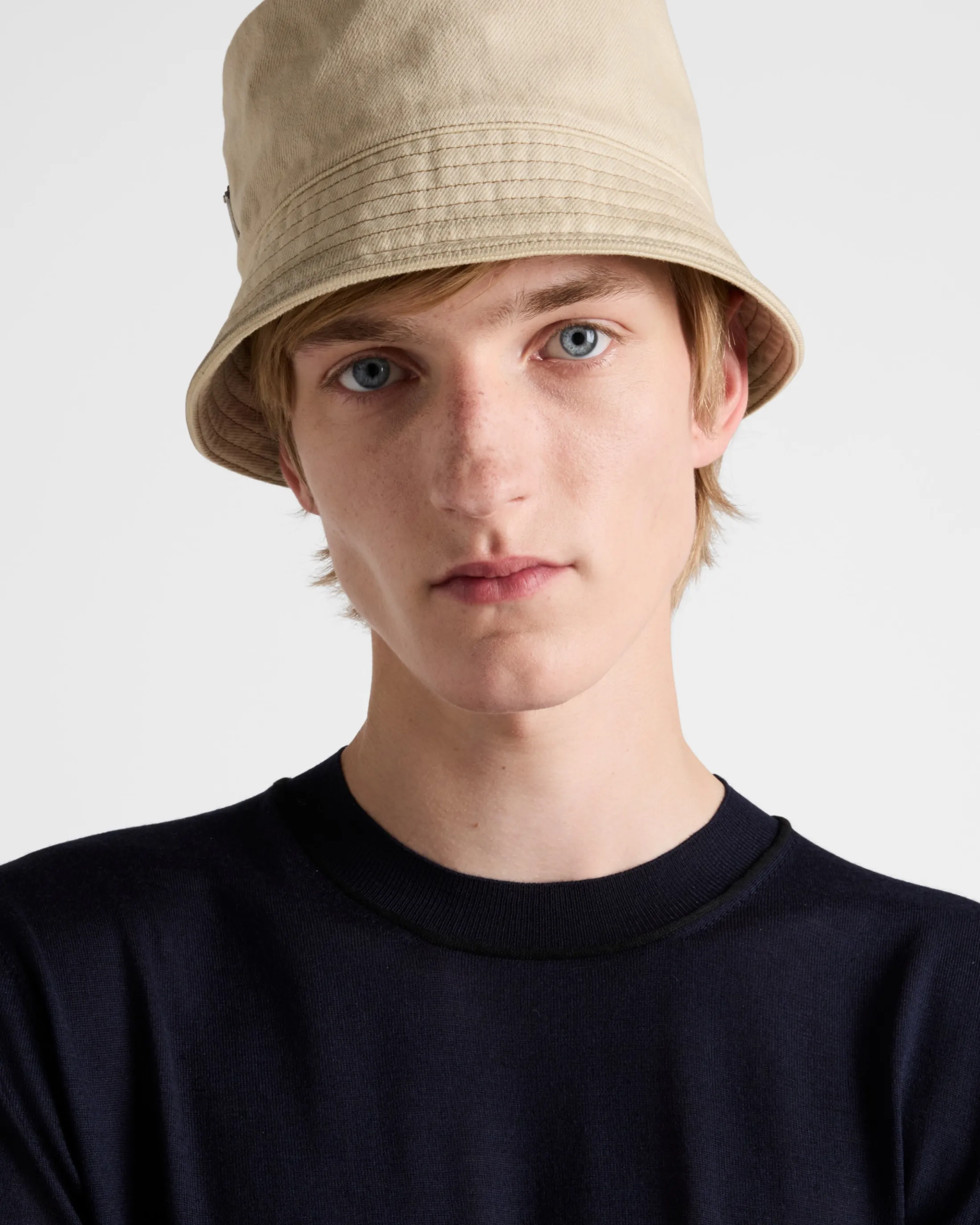 Prada Worn bull-denim bucket hat Natural Online