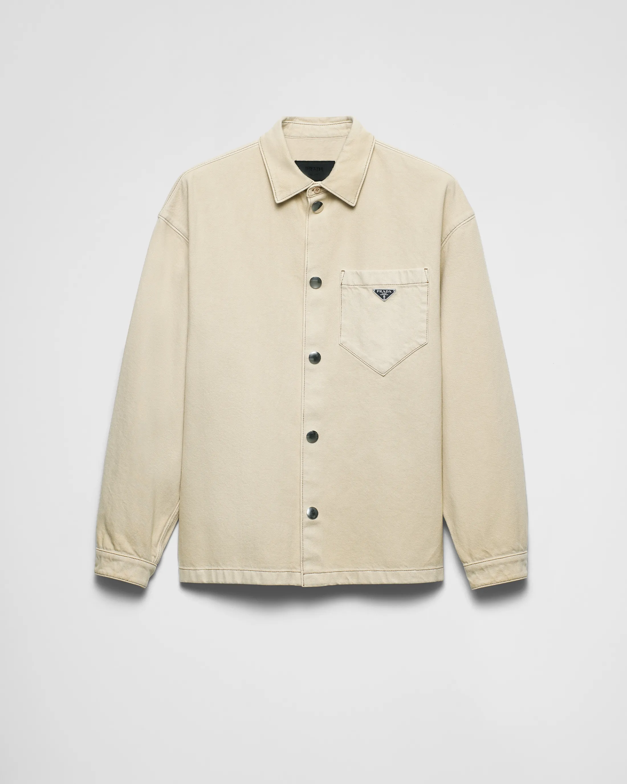 Prada Worn bull-denim shirt Natural Best