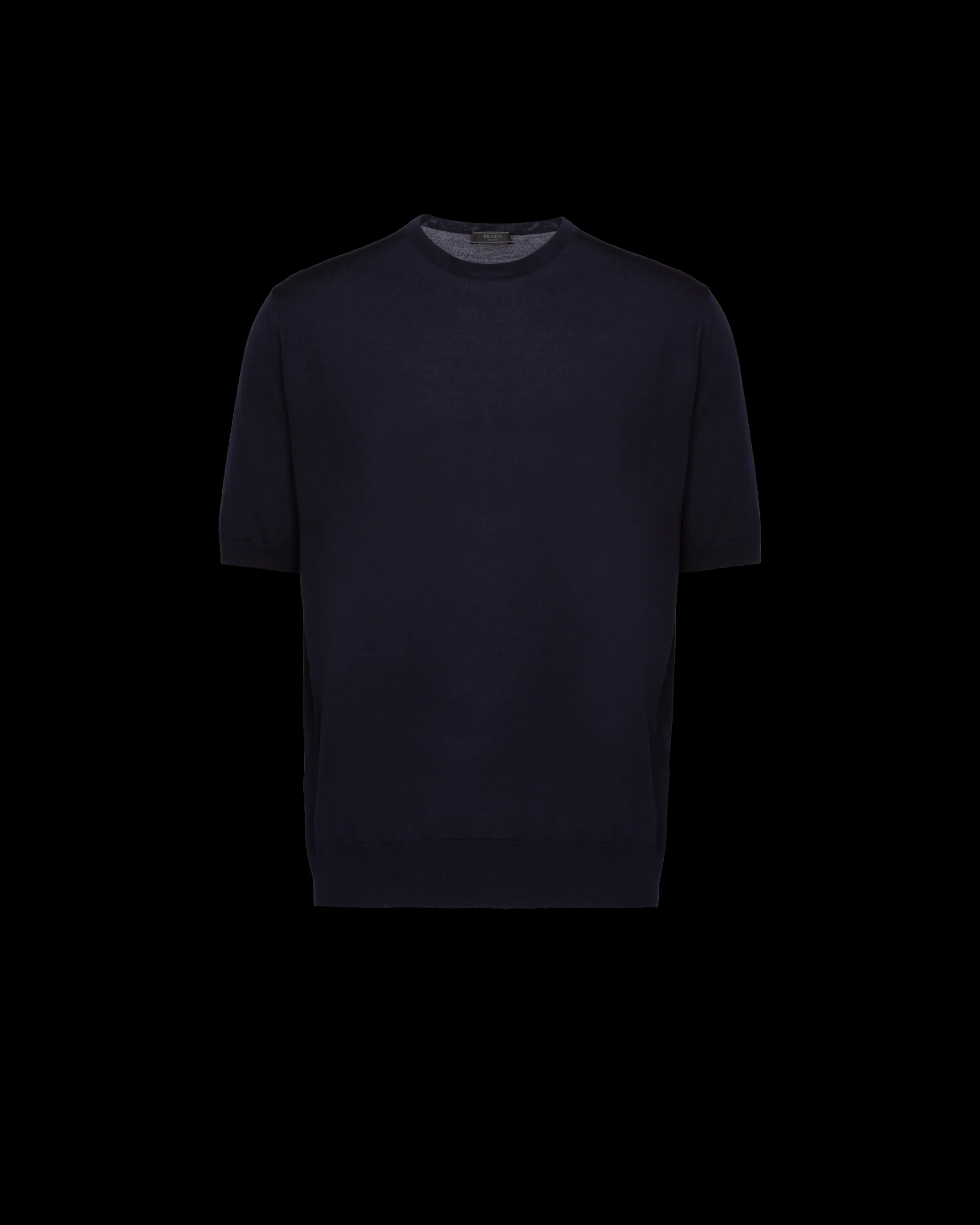 Prada Worsted Wool Crew-Neck Sweater Blue Outlet