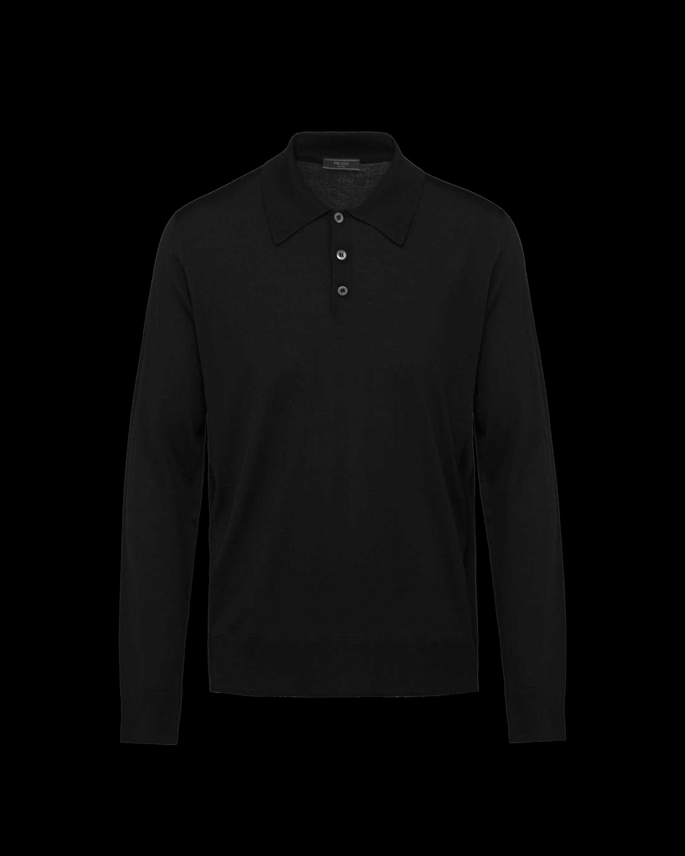 Prada Worsted wool polo shirt Black Shop