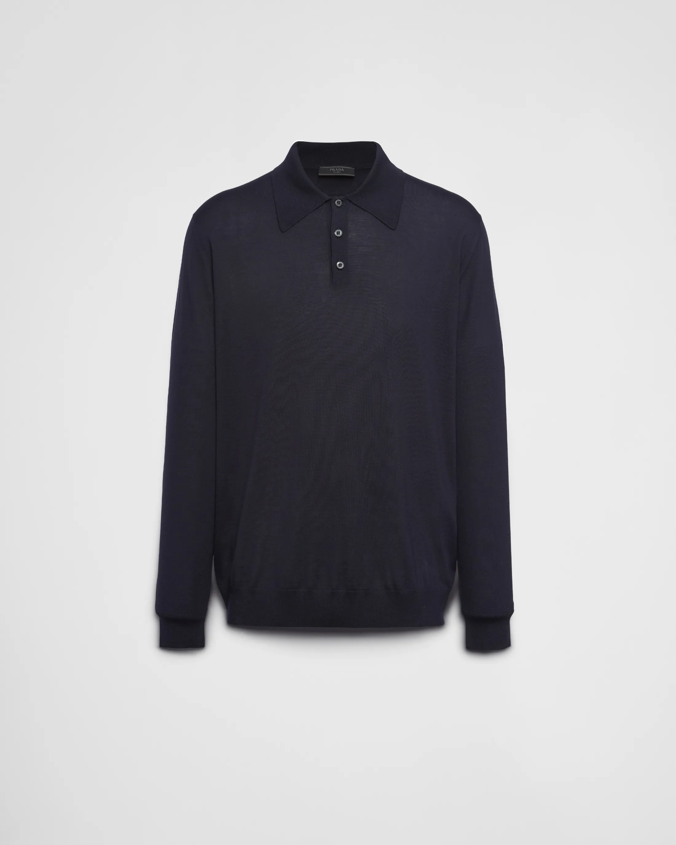 Prada Worsted wool polo shirt Blue Best Sale